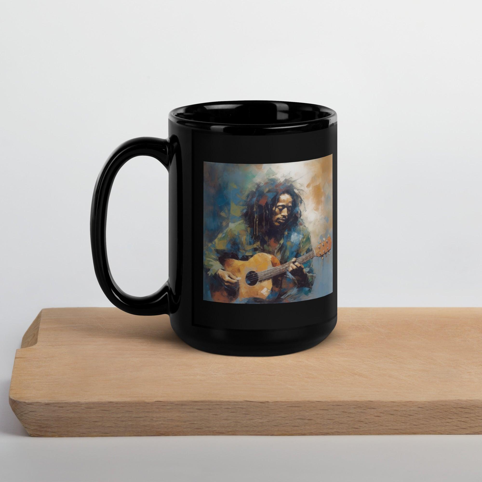 Rhapsodic Rhythm Black Glossy Mug - Beyond T-shirts