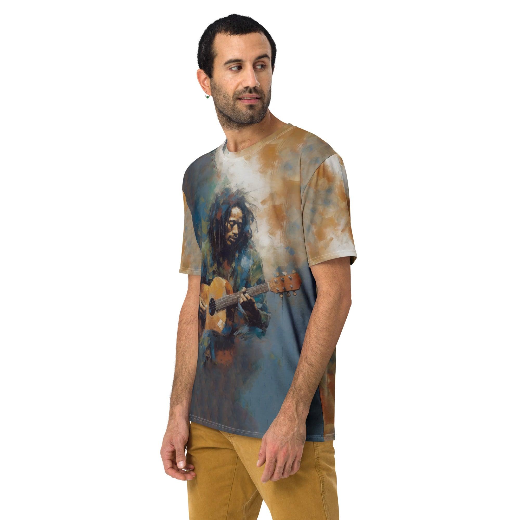 Man wearing Rhapsodic Rhythm T-Shirt showcasing style