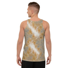 Back view of Rhapsodic Rhythm men's tank top showcasing design details.