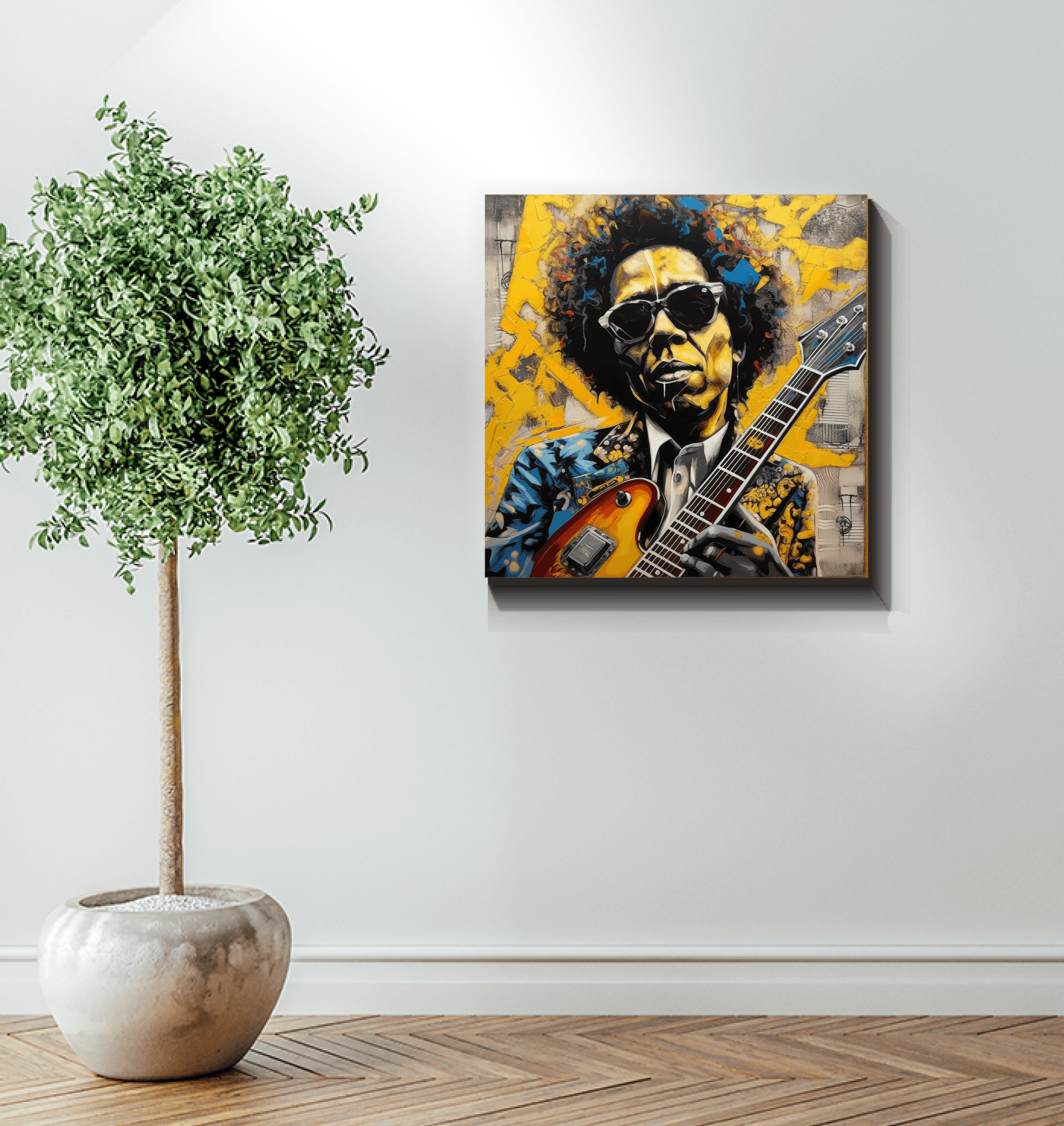 Rhythm Fuels The Soul Canvas Art in a Music-Inspired Home.