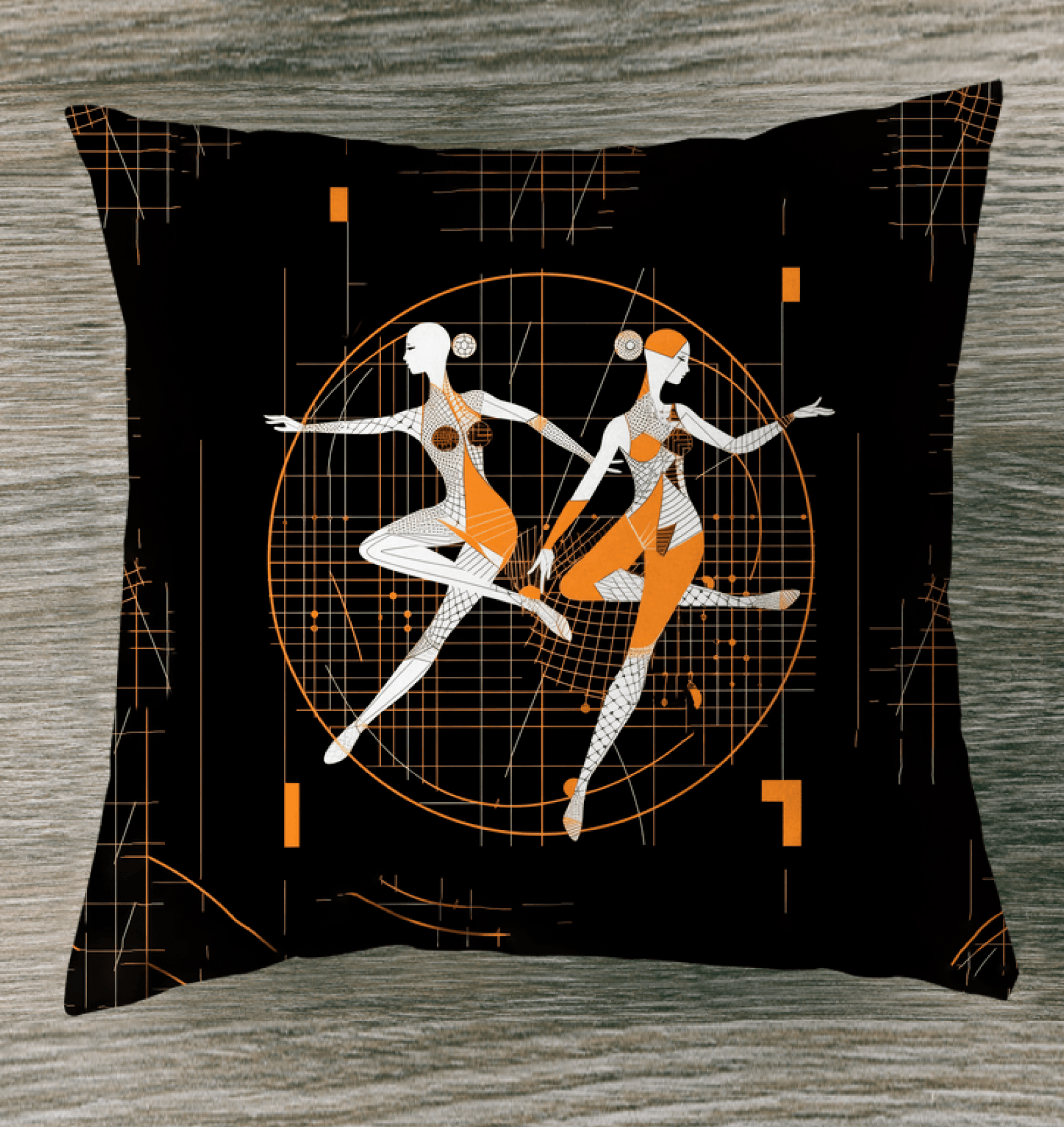 Elegant indoor pillow with rhythmic dance design for stylish home decor