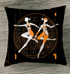 Rhythmic Feminine Dance Flair Outdoor Pillow - Beyond T-shirts