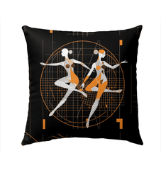 Rhythmic Feminine Dance Flair Outdoor Pillow - Beyond T-shirts