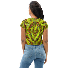 Rhythmic Rainforest All-Over Print Crop Tee - Beyond T-shirts