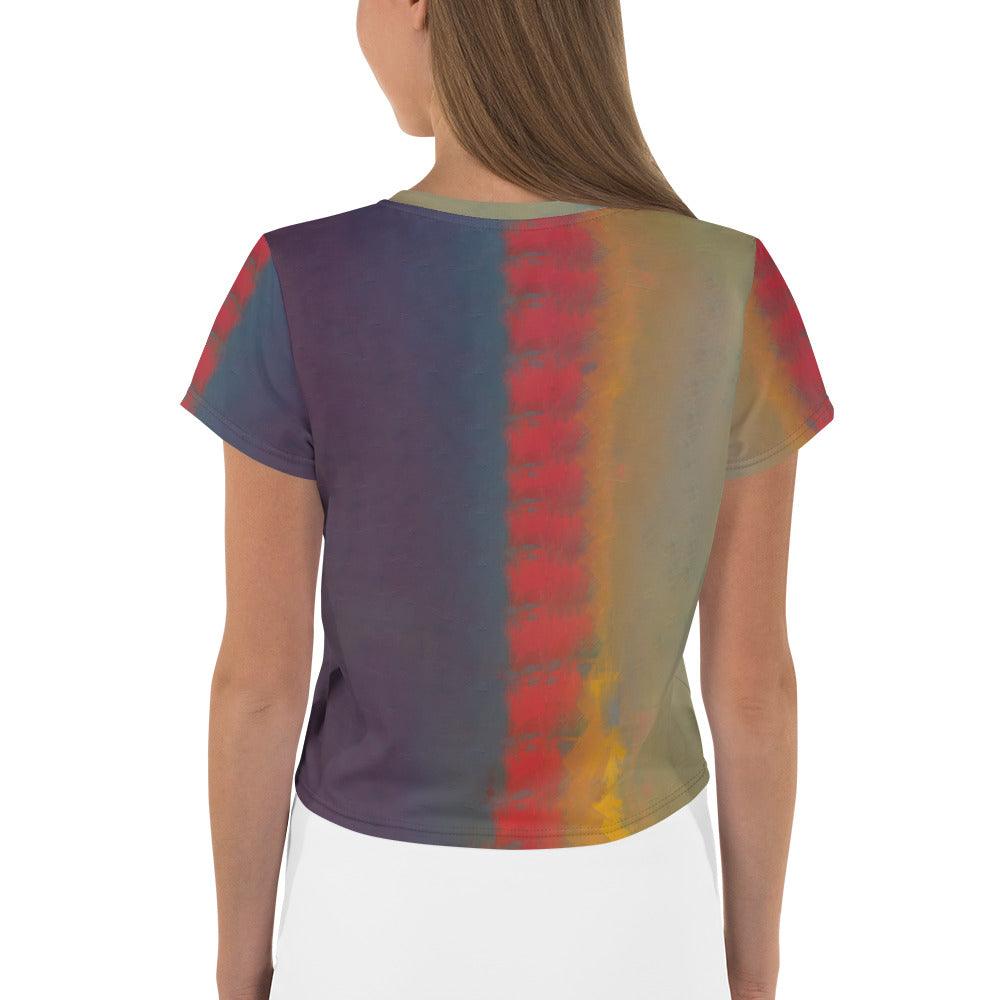 Rhythmic Resonance All-Over Print Crop Tee - Beyond T-shirts