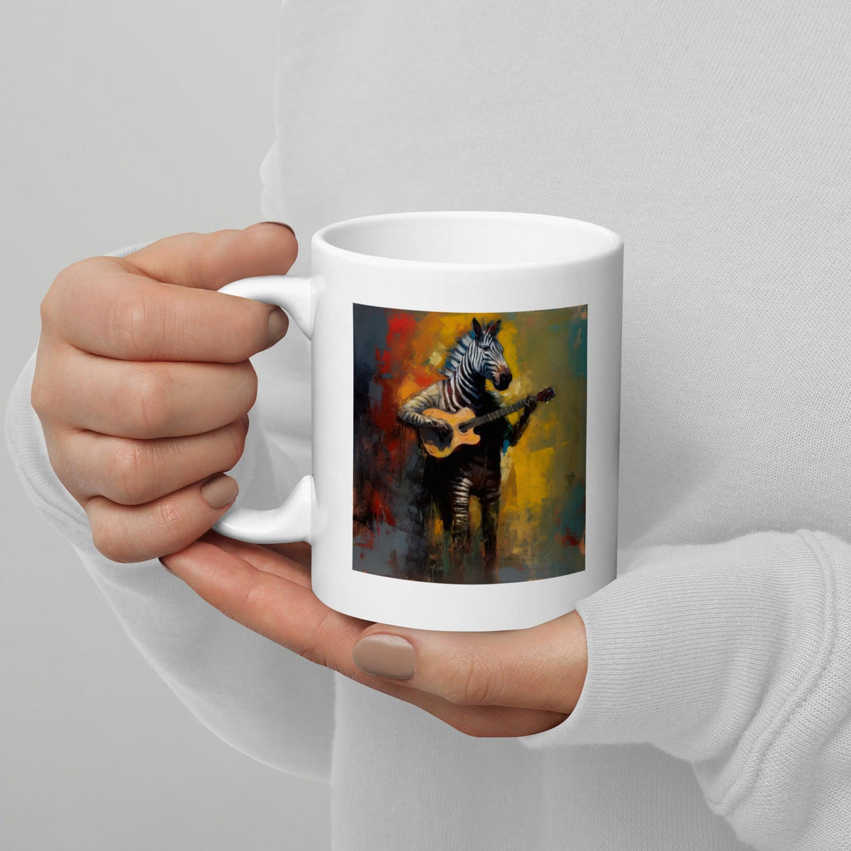 Rhythmic Resonance White Glossy Mug - Beyond T-shirts