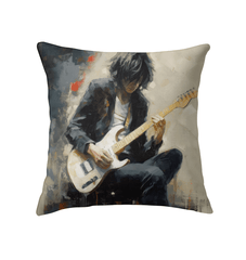 Rhythmic Revelry Indoor Pillow on a cozy reading nook chair