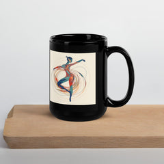 Glossy mug featuring women's rhythmic dance attire pattern