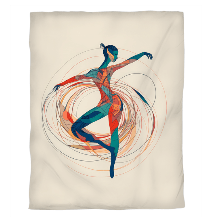 Elegant duvet cover featuring rhythmic dance attire design for women