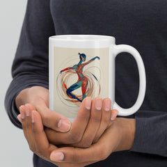 Elegant women's dance attire-themed white mug.