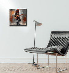 Guitar and Microphone Illustration on Rock Ballads Canvas