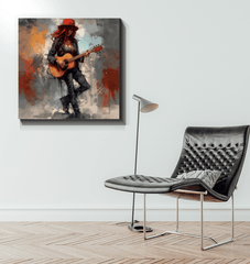 Artistic Representation of Famous Rock Ballads on Canvas