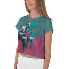 Rocking Riffs All-Over Print Crop Tee - Beyond T-shirts