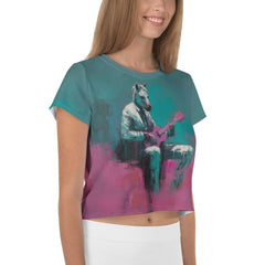 Rocking Riffs All-Over Print Crop Tee - Beyond T-shirts