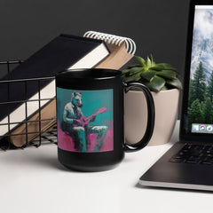 Rocking Riffs Black Glossy Mug - Beyond T-shirts