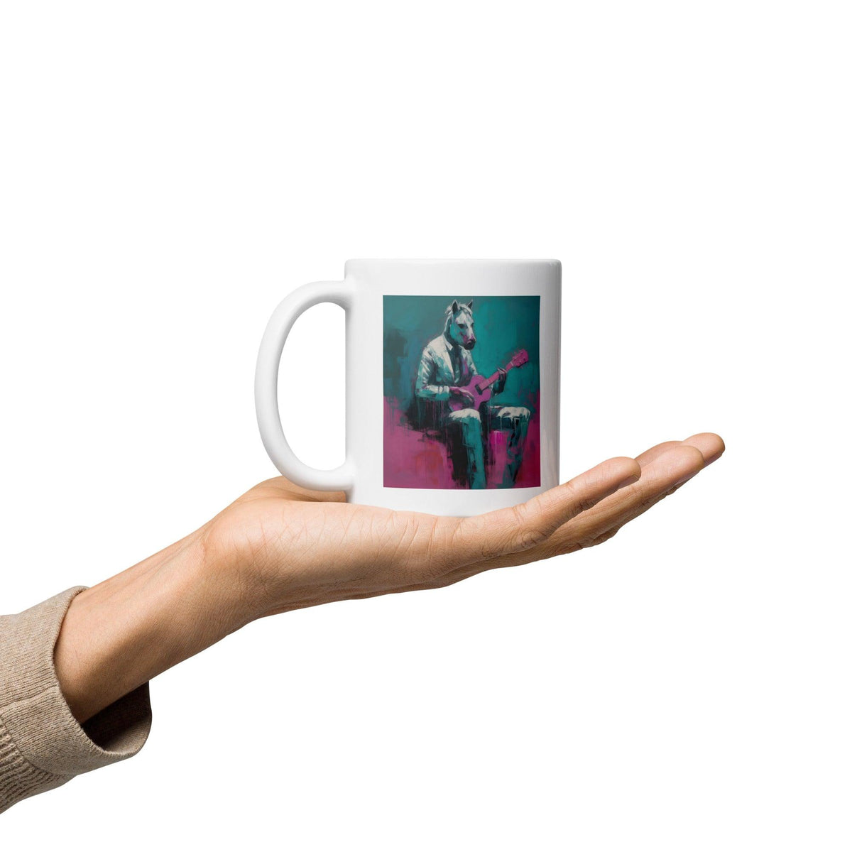 Rocking Riffs White Glossy Mug - Beyond T-shirts