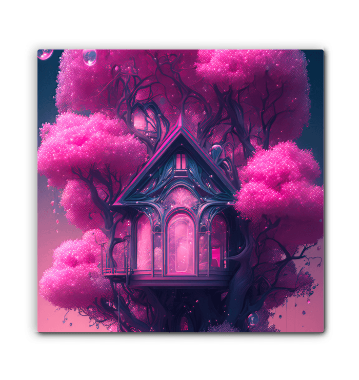Salmon Treetop Wrapped Canvas - Beyond T-shirts