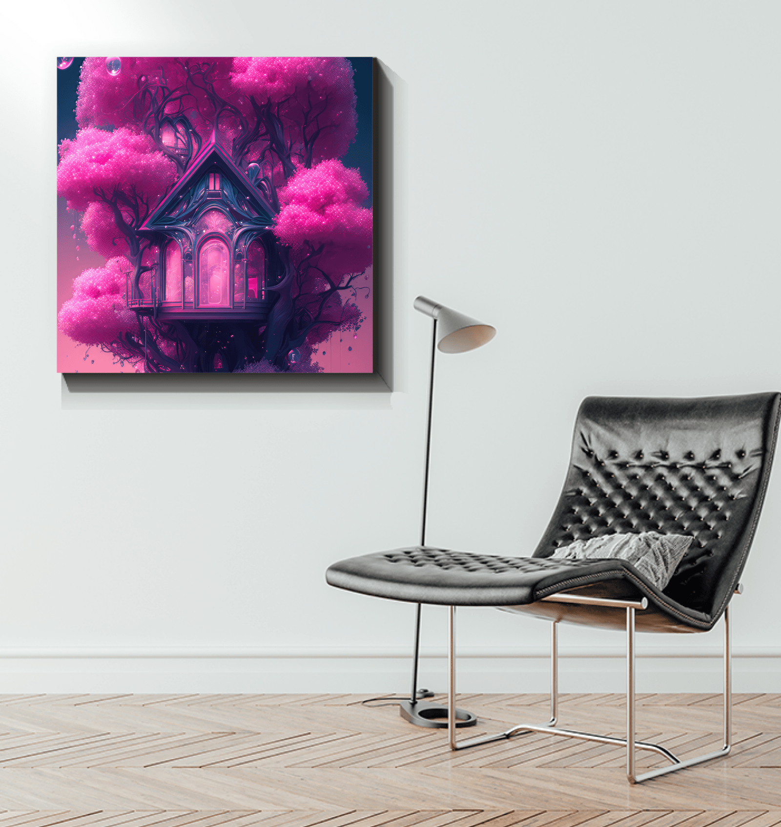 Salmon Treetop Wrapped Canvas - Beyond T-shirts