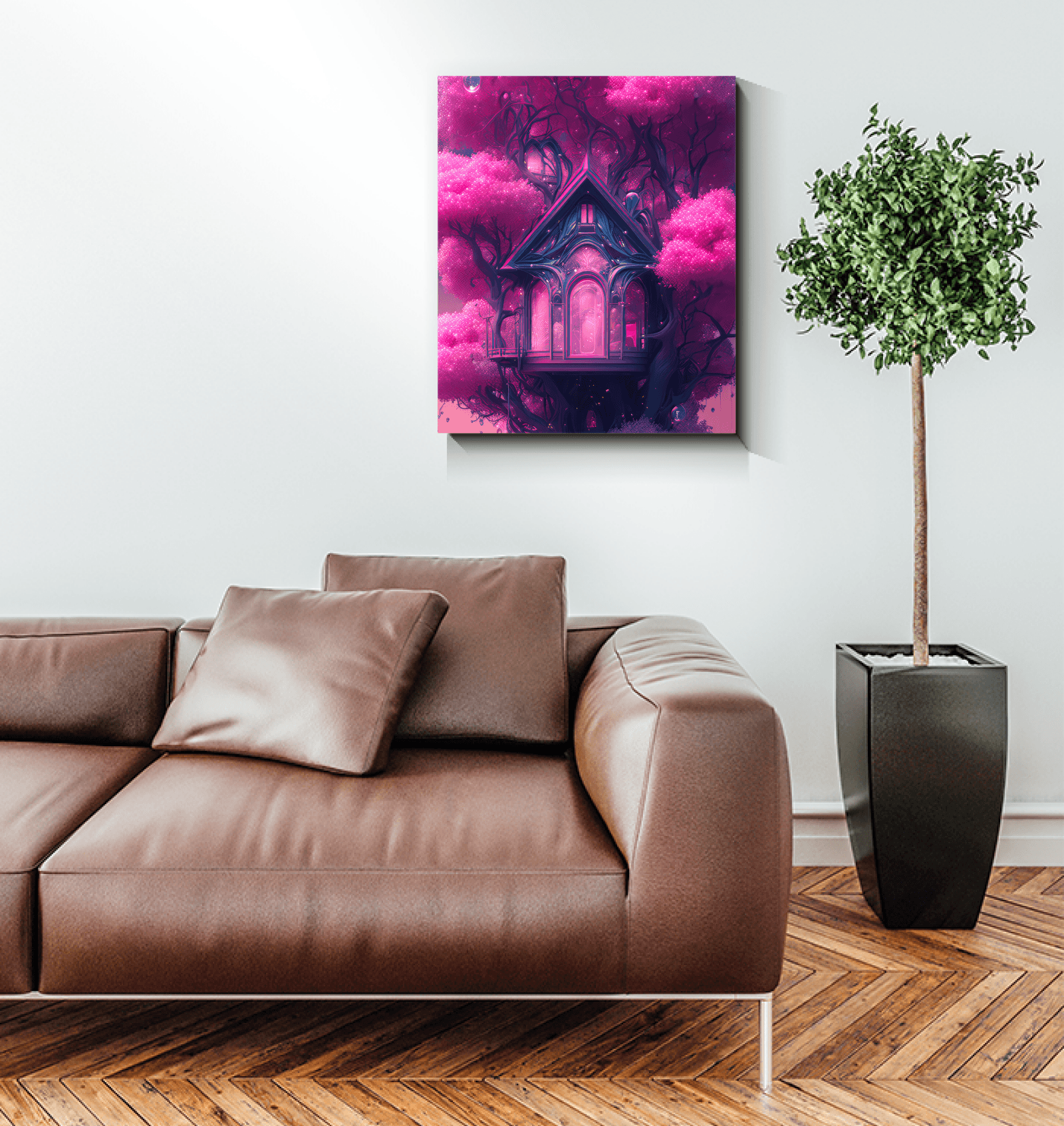 Salmon Treetop Wrapped Canvas Top Tee Model Side View
