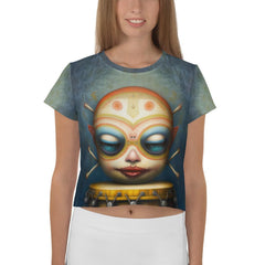 Sapphire Skies All-Over Print Crop Tee - Beyond T-shirts