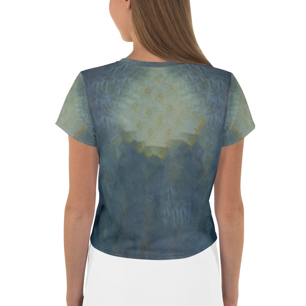 Sapphire Skies All-Over Print Crop Tee - Beyond T-shirts