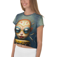 Sapphire Skies All-Over Print Crop Tee - Beyond T-shirts