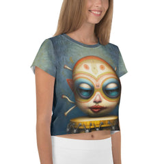 Sapphire Skies All-Over Print Crop Tee - Beyond T-shirts