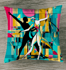 Elegant balletic-style indoor decorative pillow for sophisticated home decor.