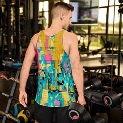 Fashion-forward balletic tank top for men, perfect for dance and casual wear.