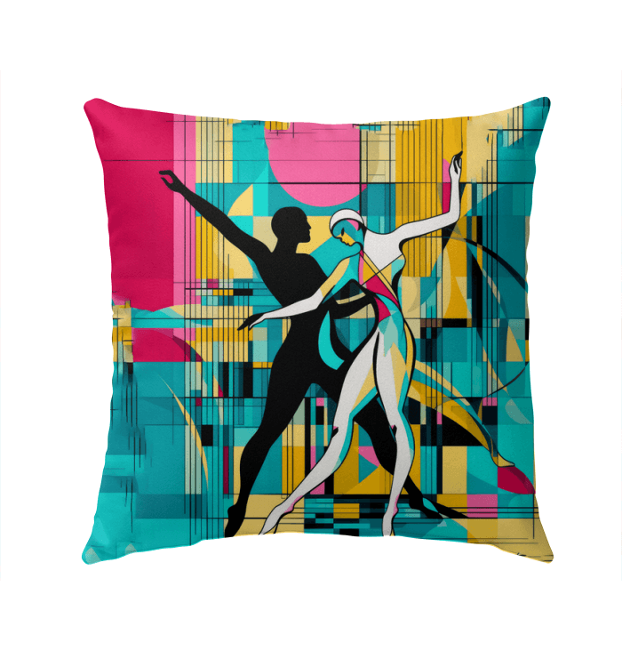 Outdoor seating arrangement accented with Sensational Balletic Style Pillow