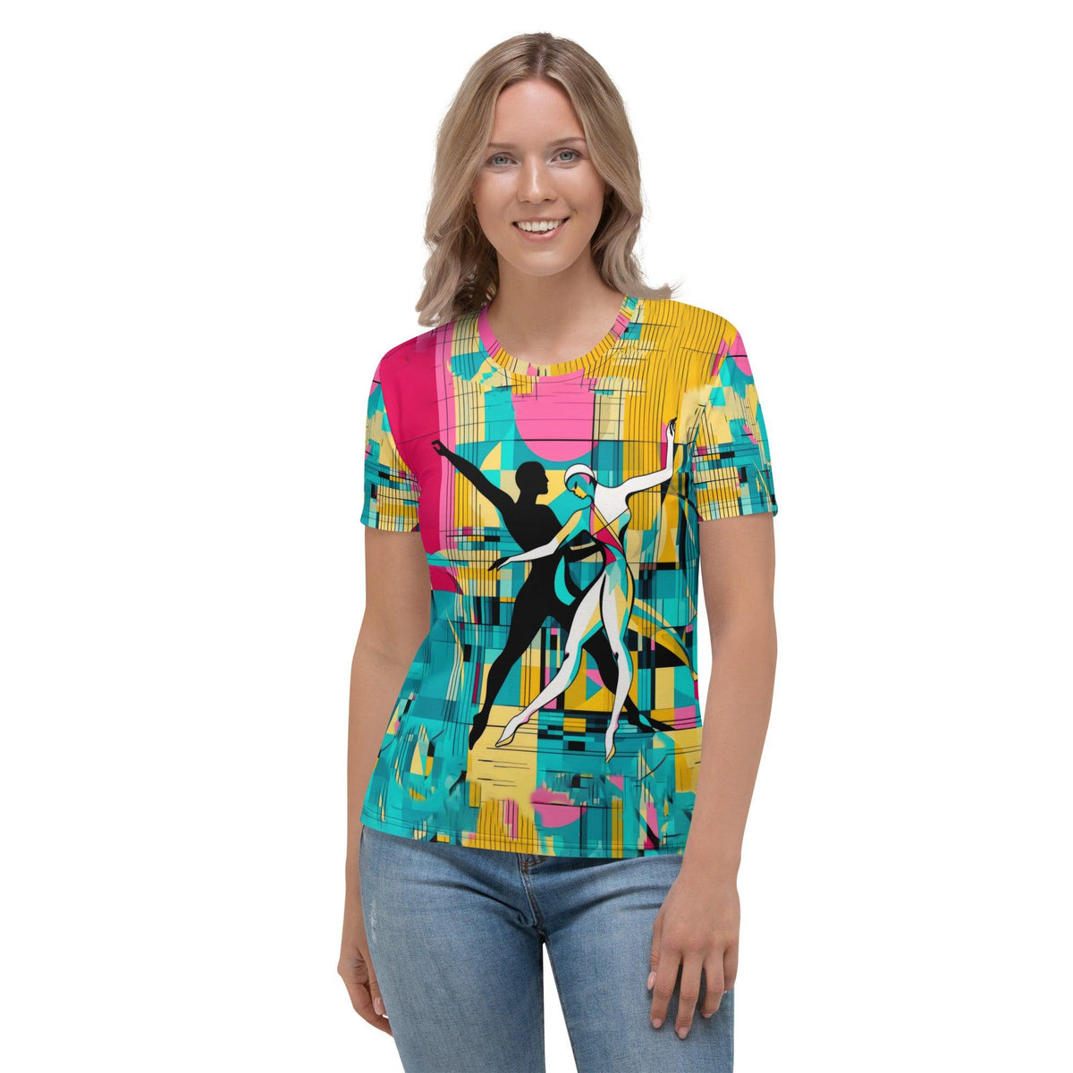 Elegant women's balletic style T-shirt in soft fabric.