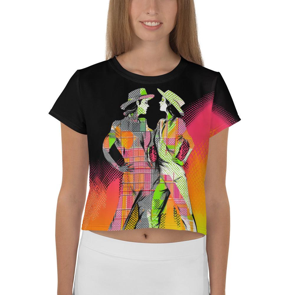 Sensual Feminine Dance Elegance All-Over Print Crop Tee - Beyond T-shirts