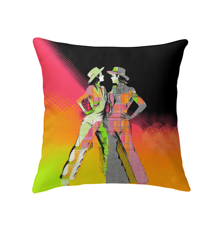 Feminine elegance indoor pillow with a dance motif for home decor