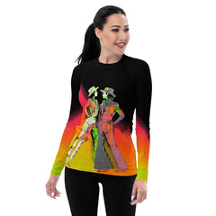 Sensual Feminine Dance Elegance Women's Rash Guard - Beyond T-shirts