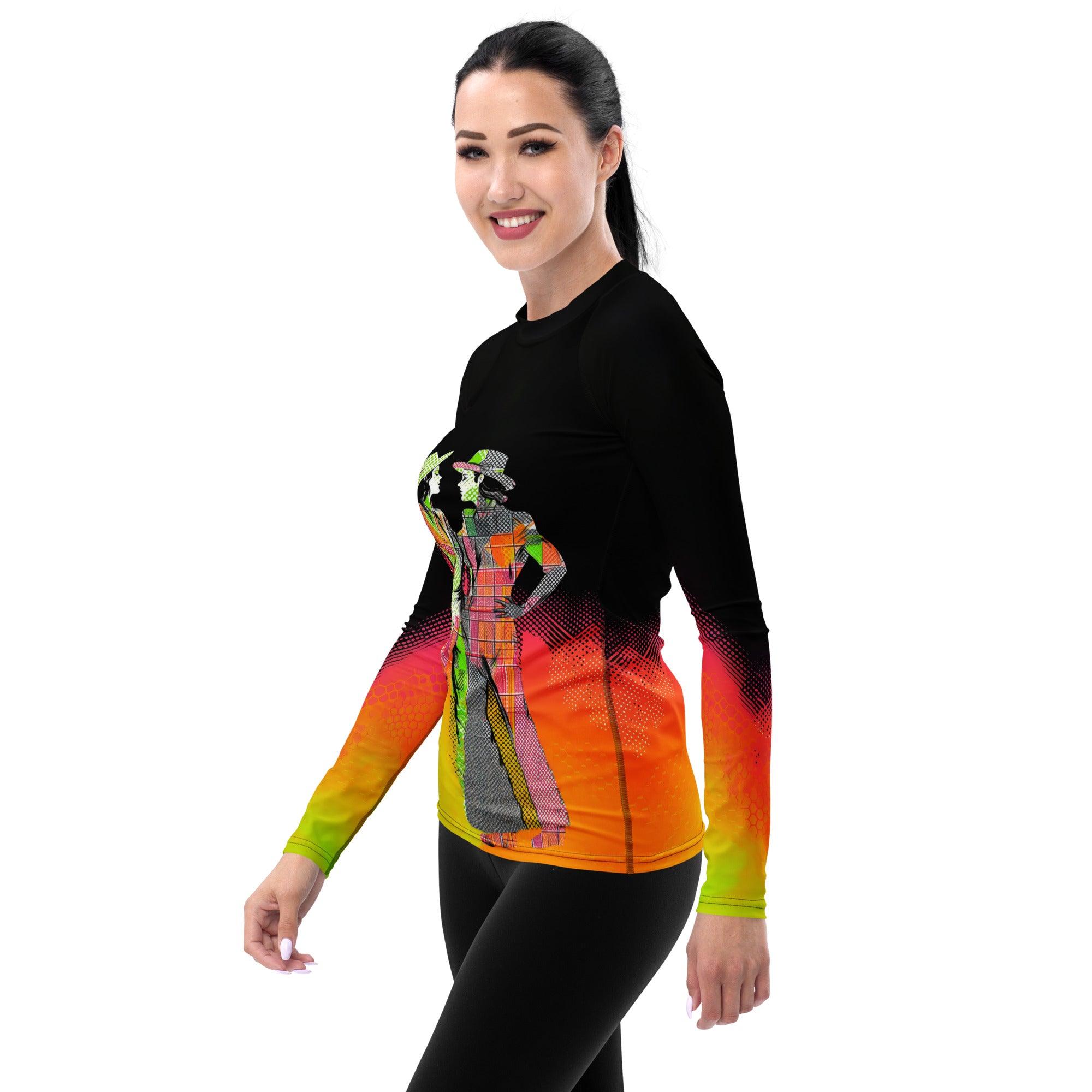 Sensual Feminine Dance Elegance Women's Rash Guard - Beyond T-shirts