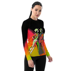 Sensual Feminine Dance Elegance Women's Rash Guard - Beyond T-shirts