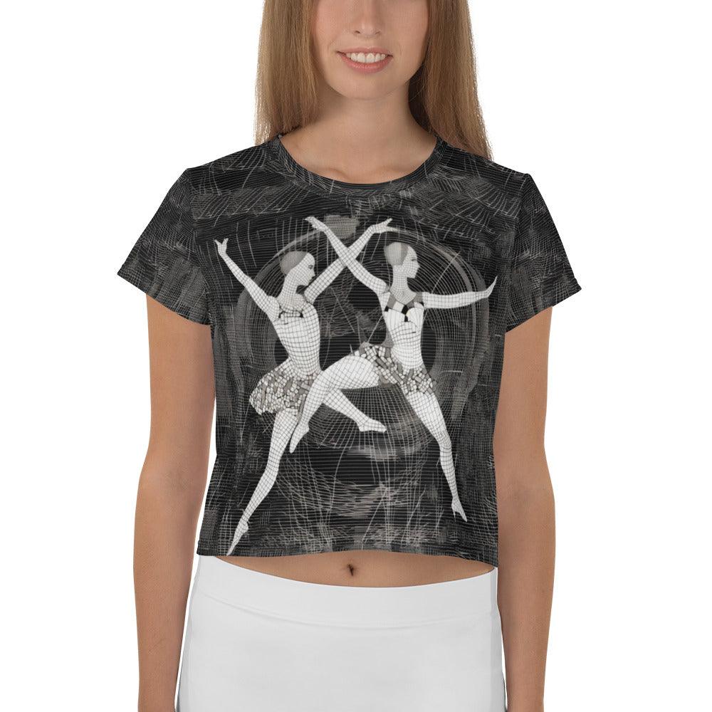 Sensual Women's Dance Attire All-Over Print Crop Tee - Beyond T-shirts