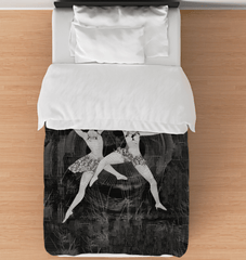 Women's dance attire twin comforter, blending style with comfort for dancers.