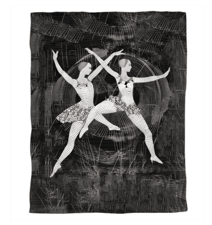 Elegant duvet cover featuring women's dance attire design.