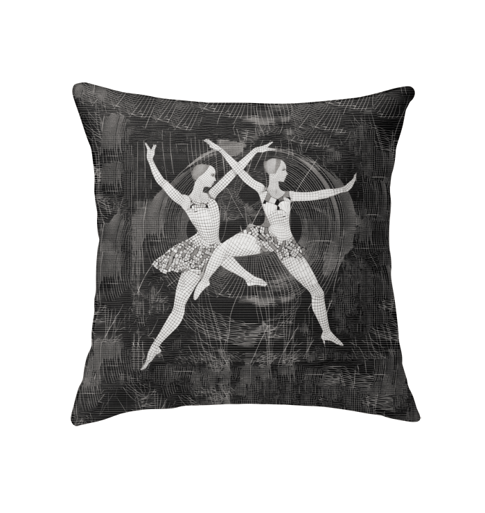 Elegant indoor pillow designed as women's dance attire theme