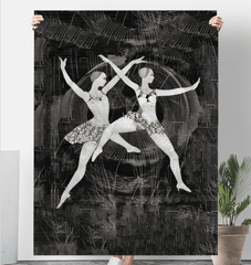 Cozy and stylish sherpa blanket featuring women's sensual dance attire, ideal for home decor.