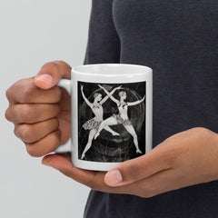 Sensual dance theme on a glossy white coffee mug