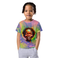 Seraphic kids t-shirt in natural light showcasing vibrant colors.