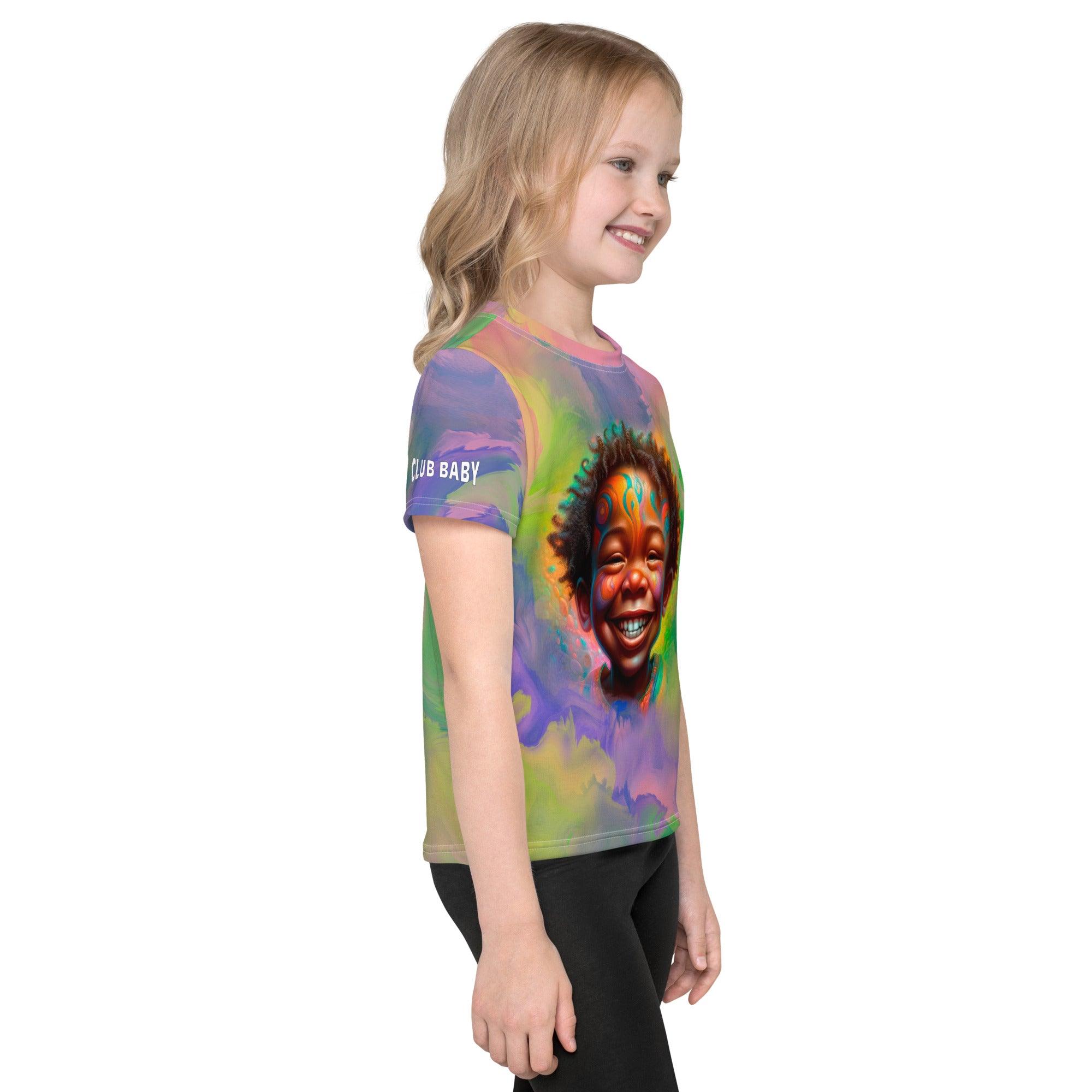 Detail of the comfortable fabric of Seraphic kids' t-shirt.