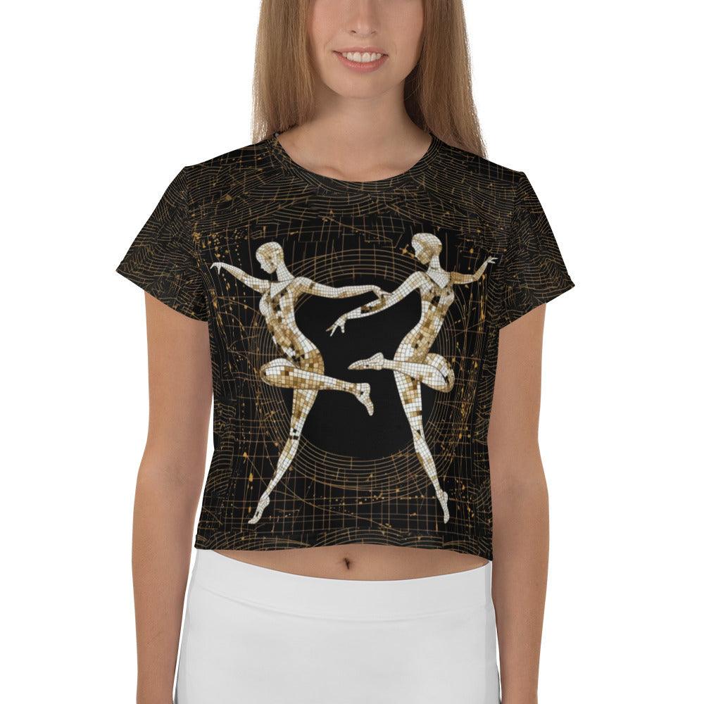 Serene Feminine Dance Style All-Over Print Crop Tee - Beyond T-shirts