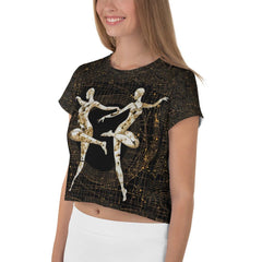 Serene Feminine Dance Style All-Over Print Crop Tee - Beyond T-shirts