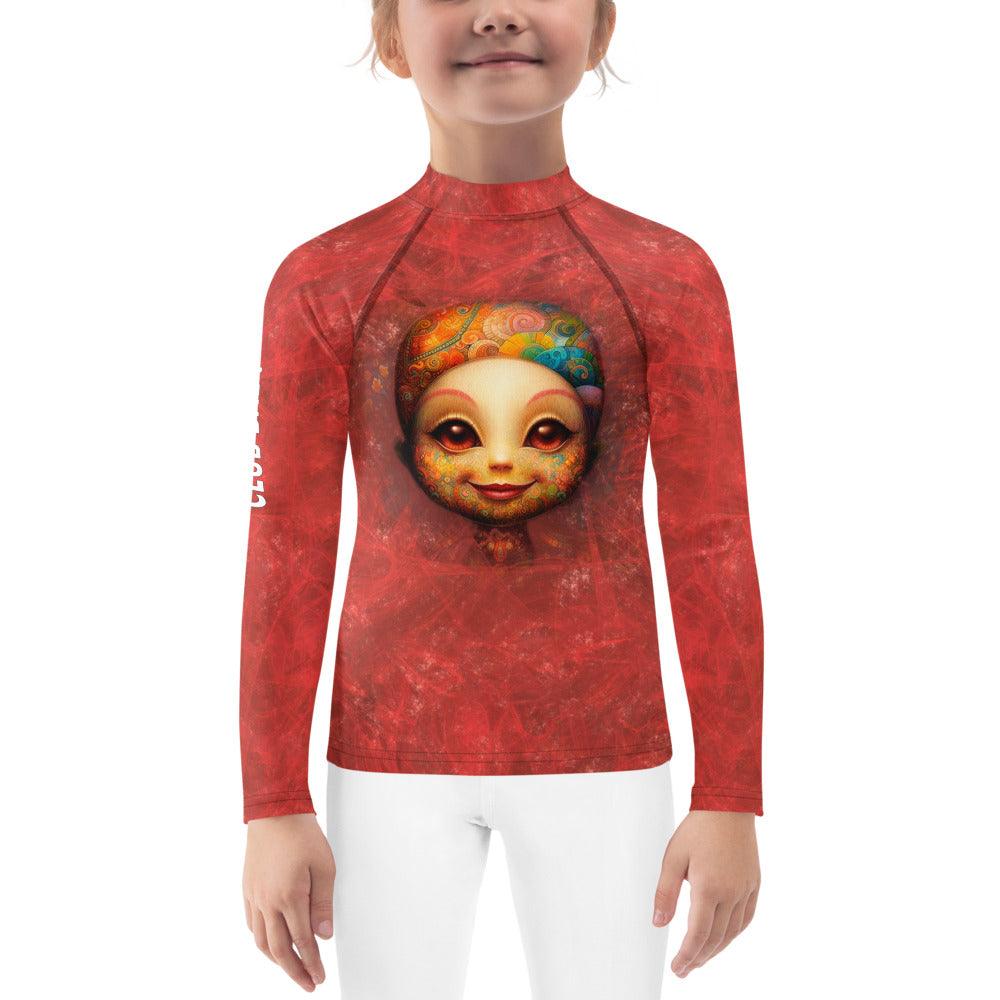 Serene Gaze of Fantasy Rash Guard - side view showing sleeve detail.