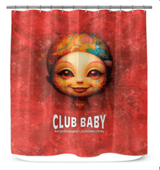 Fantasy-themed shower curtain featuring a serene gaze design, perfect for adding a magical touch to bathroom decor.