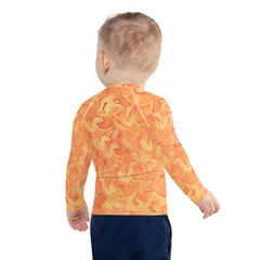 Close-up of the Giraffe design on Kids Rash Guard.