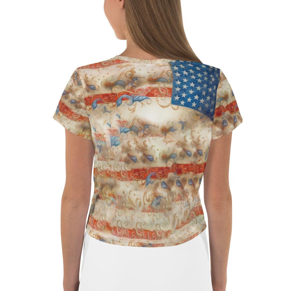 Serene Sanctuary All-Over Print Crop Tee - Beyond T-shirts